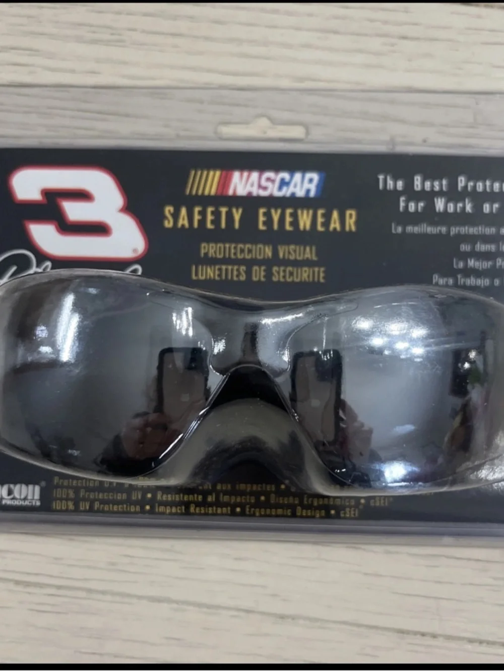 Vintage Dale Earnhardt #3 Safety Glasses Scratch Coating Mirrored Made in Taiwan